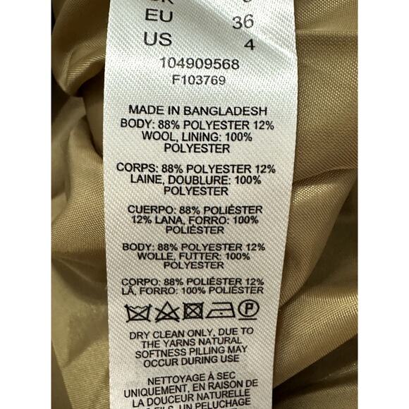 Topshop Shirt Jacket Belted Collared Long Sleeves Wool Blend Camel Tan W 4 NWT - Picture 10 of 10